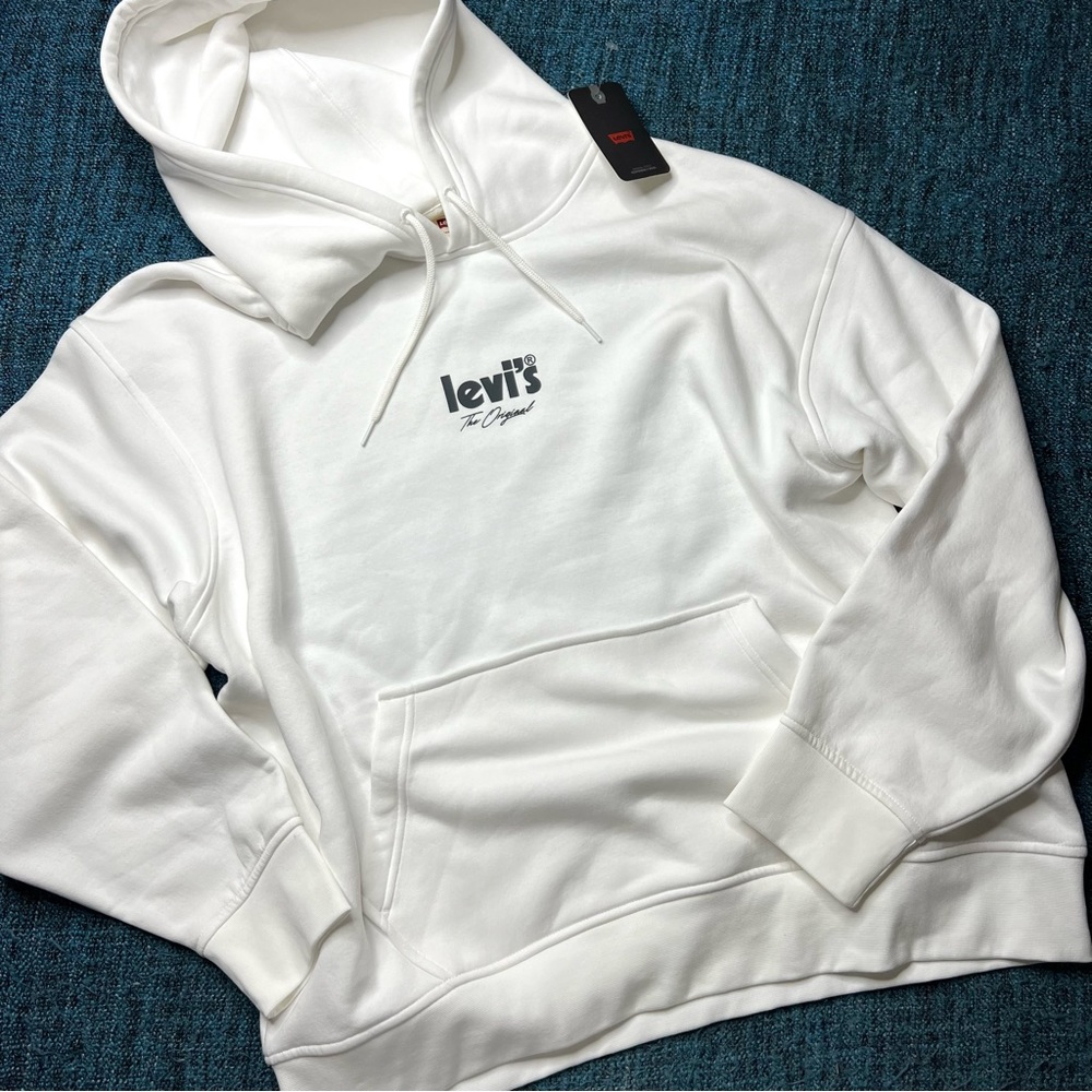 Levi's Relaxed Fit Graphic Print Hoodie Back Logo in White